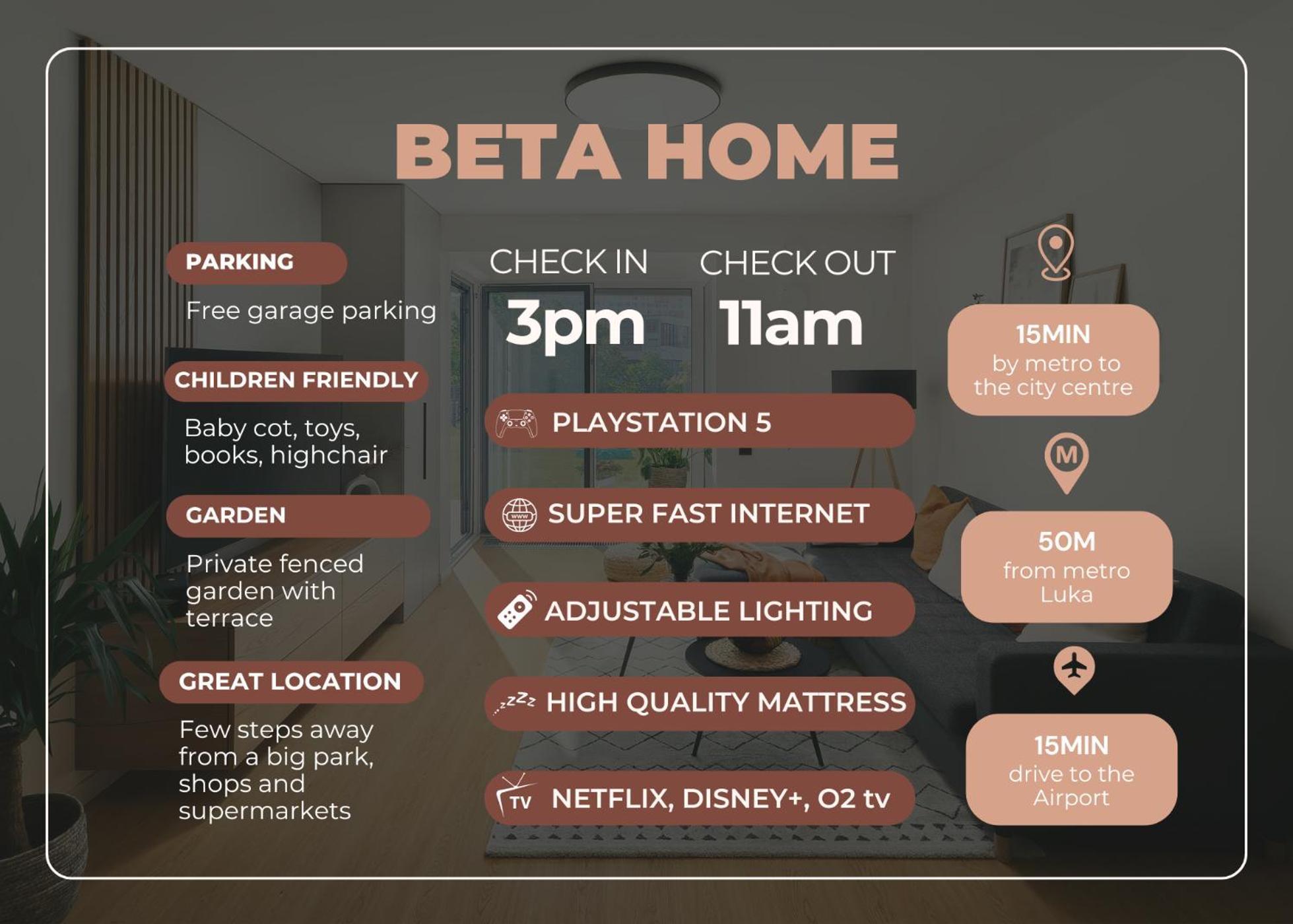 Beta Home - Garage, Air Condition, Garden, At Metro Prag Exterior foto